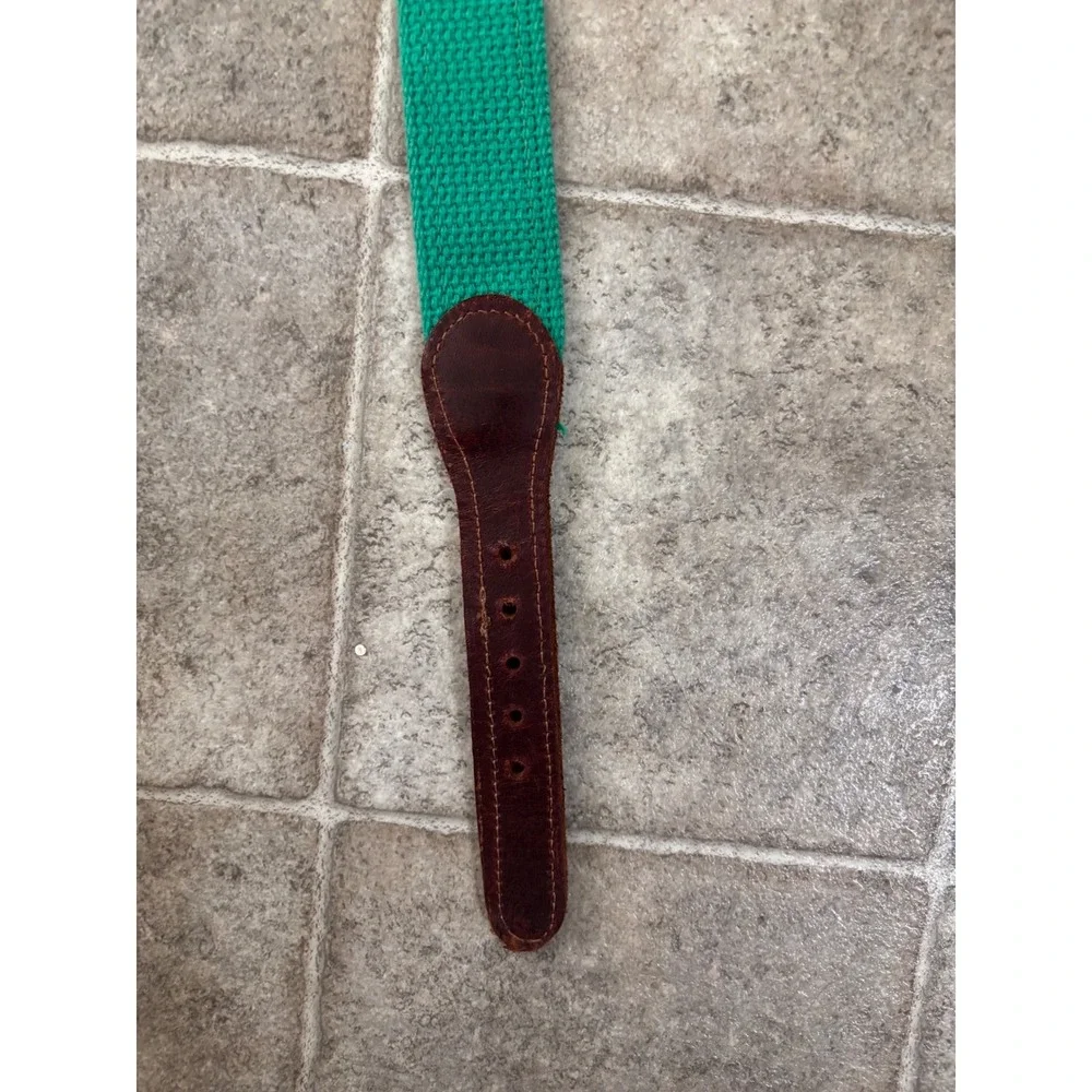 J. Bailey‎ Boys Golf Ball Embroidered Canvas Leather Belt Blue Green Size 20